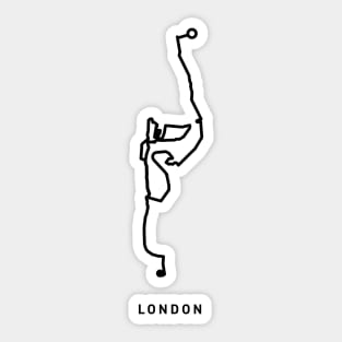 London Marathon Course Map Sticker